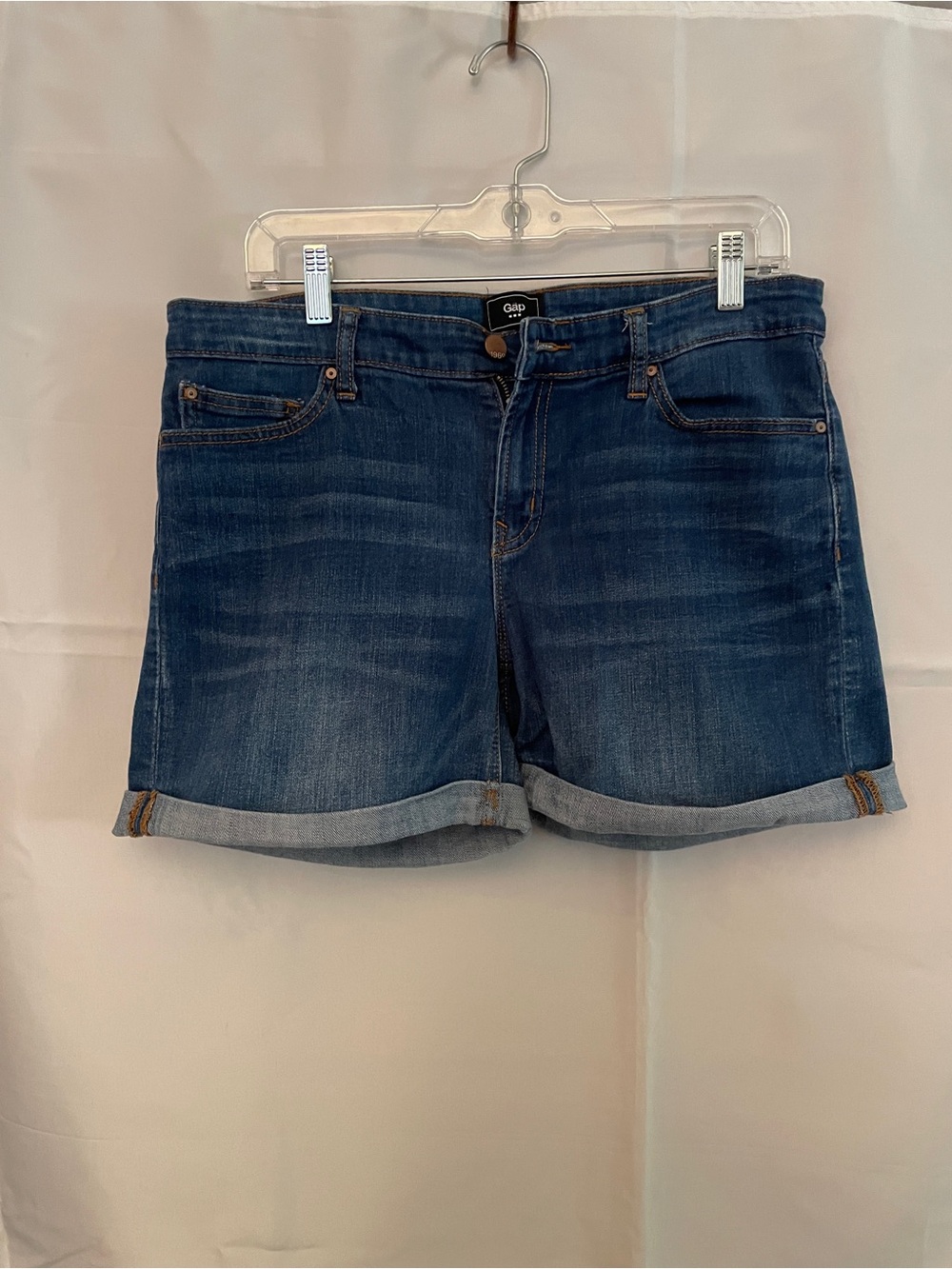 GAP 1969 Dark Wash Denim Roll-Cuff Women’s Shorts 10
